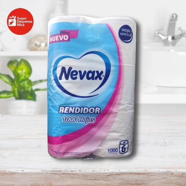 Papel Higiénico Nevax Rendidor 1000h 6Rollos