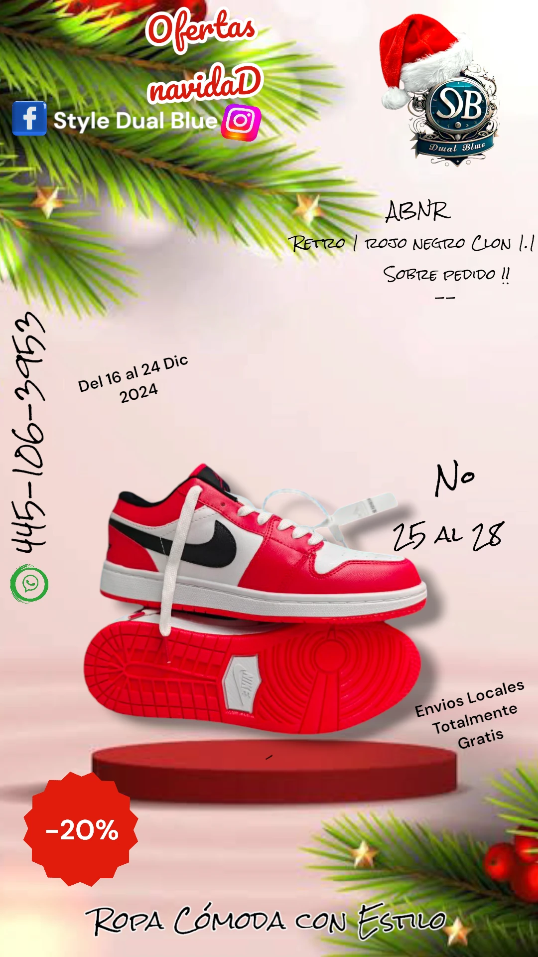 Retro 1 Rojo Negro clon 1.1