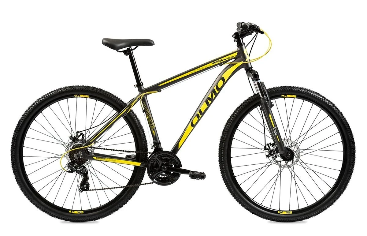 BICICLETA OLMO WISH 260 ROD 26 - TALLE 16 NEGRO/AMARILLO
