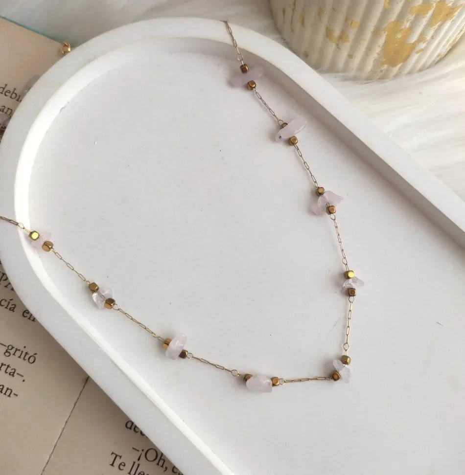 CHOKER CUARZO ROSA