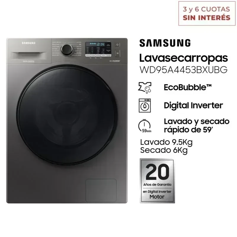 Lavasecarropas Samsung Wd95A4453Bxubg 9.5Kg Inox