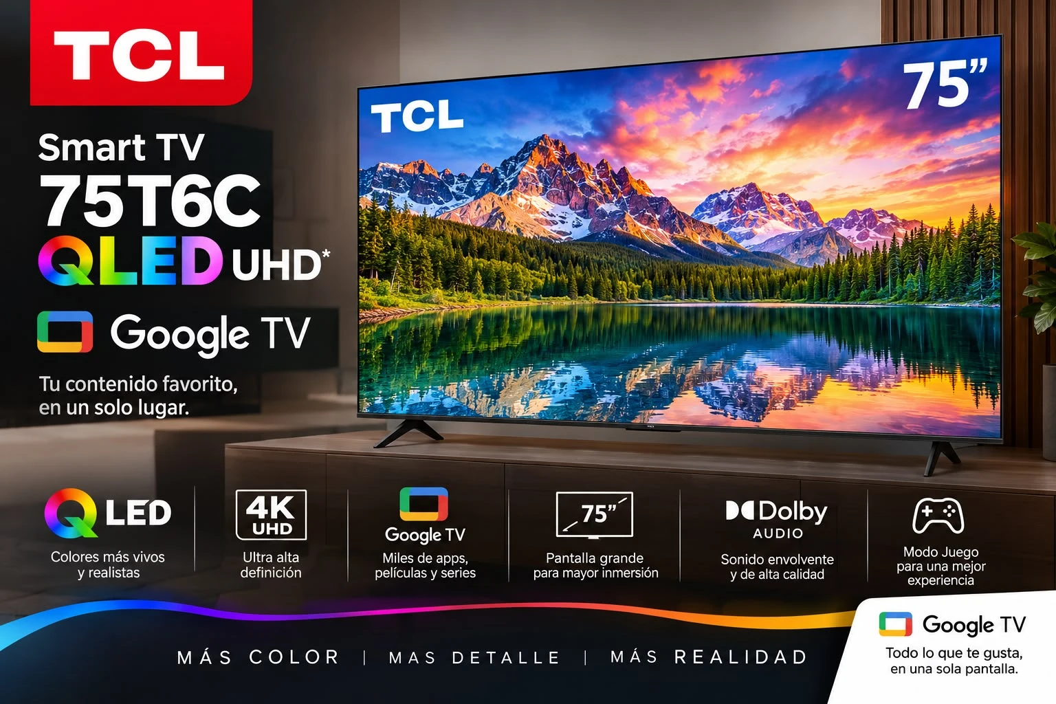 Smart TV TCL 75T6C QLED UHD