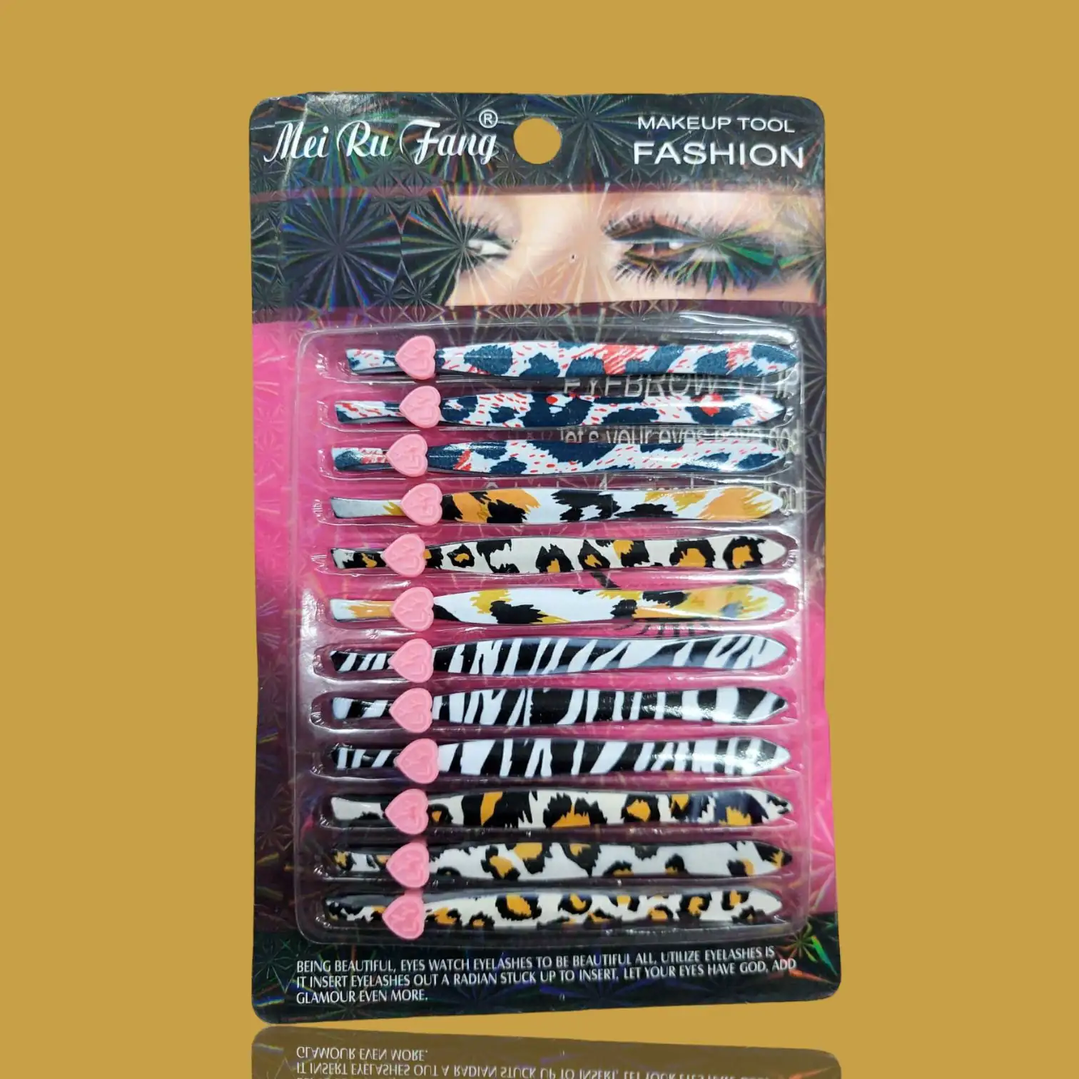 kit 12 Pinzas con Diseños para Depilar Cejas