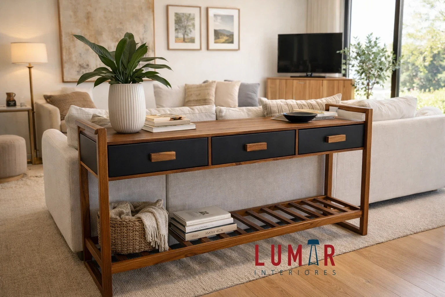 Parota Ébano Credenza Moderna 2