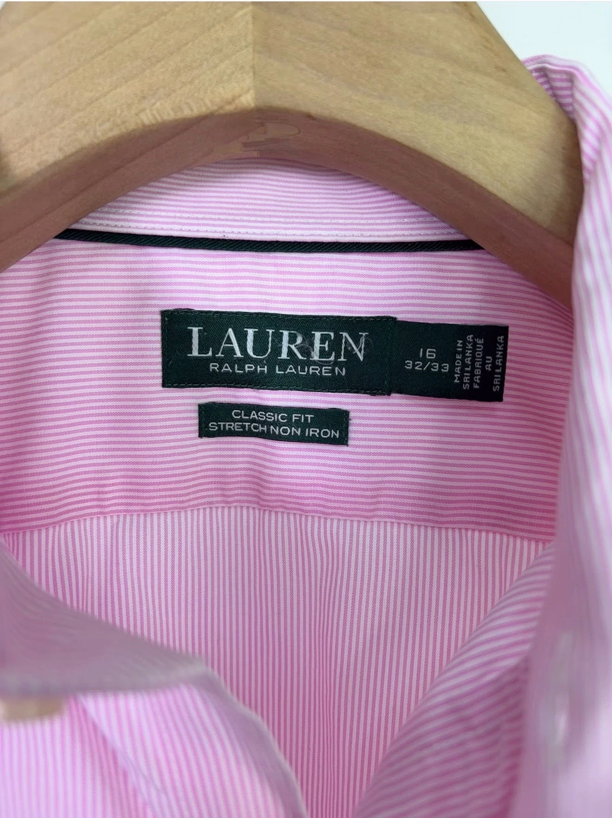 Camisa rosa a rayas LAUREN Ralph Lauren, Classic Fit, Stretch Non-Iron,  2