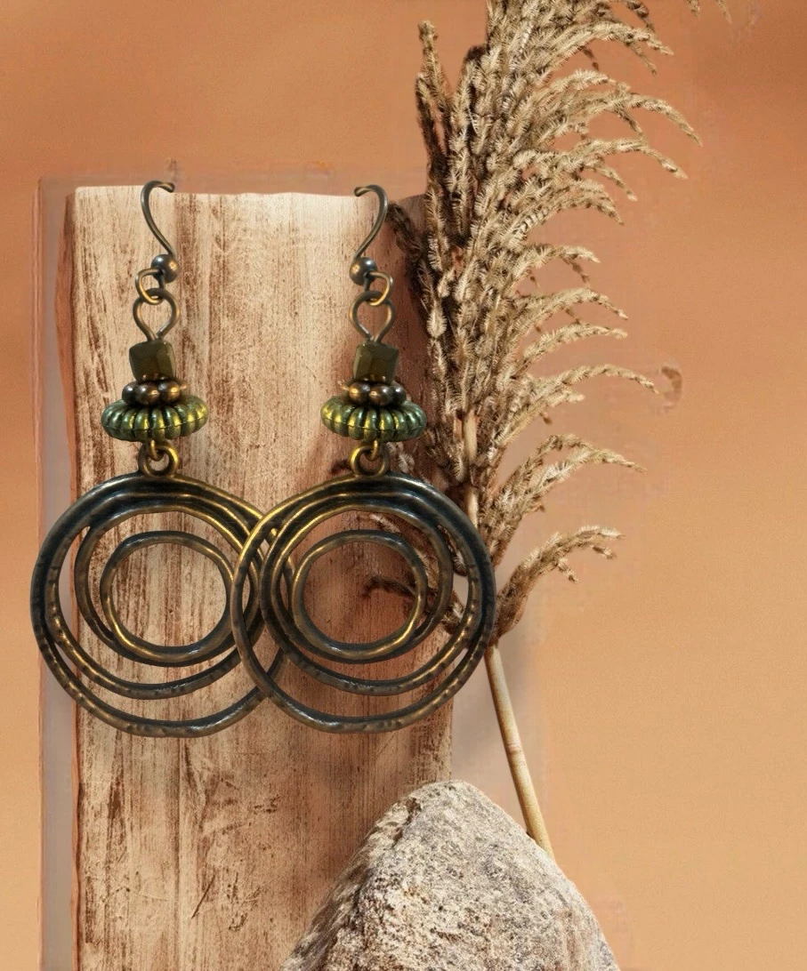 Pendientes Bohemios con diseño de círculos