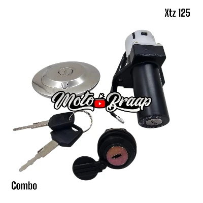 RP Xtz 125 Combo switch encendido / tapa tanque / seguro tapa lateral / 2 llaves SEY055 MTZ