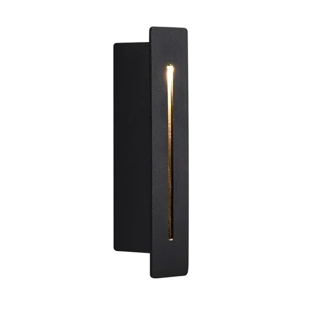 LUMINARIA LED GRADA/PARED NEGRA 3W 