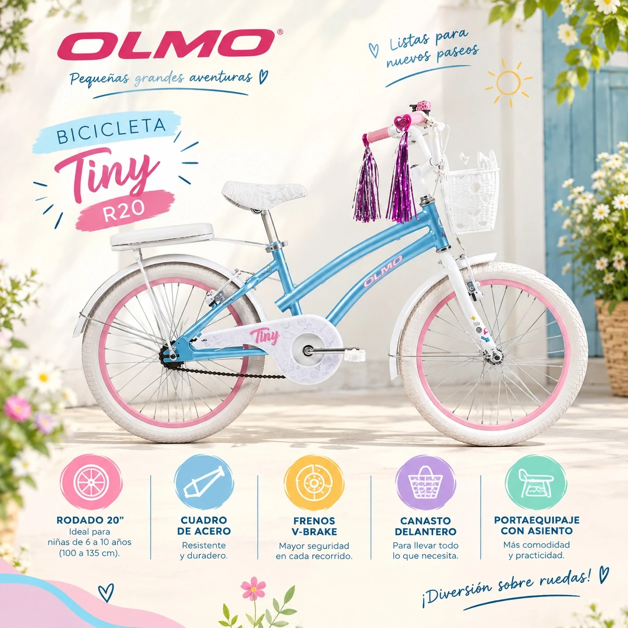 BICICLETA OLMO TINY R20 TURQUEZA