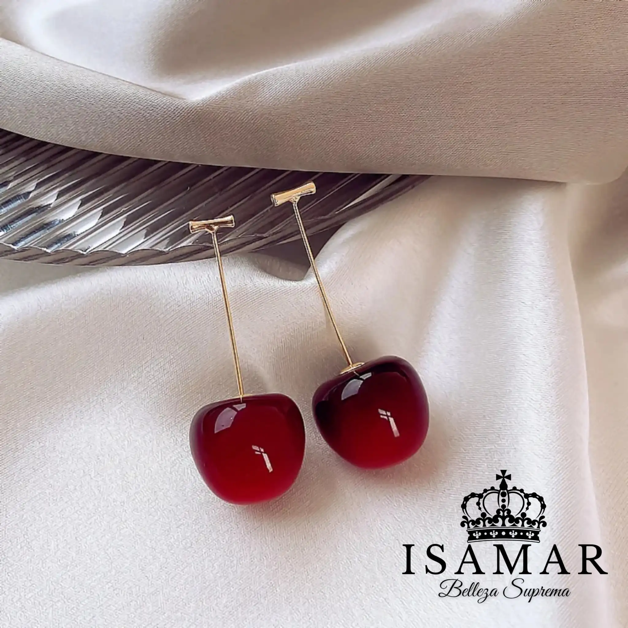 ARETES COLGANTES CEREZA 3