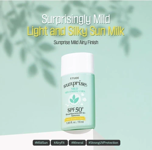 ETUDE Sunprise Mild Airy Finish Sun Milk SPF50+