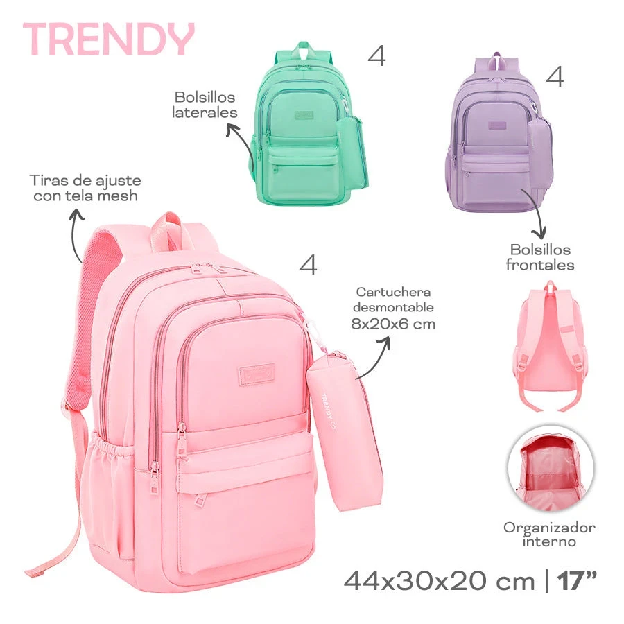 MOCHILA ESCOLAR TRENDY 18557