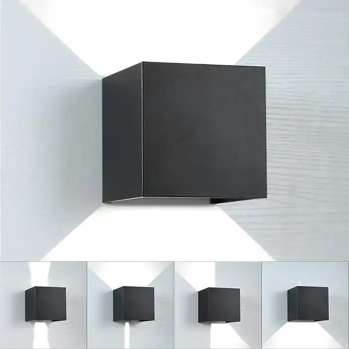 APLIQUE PARED CUBIC NEGRO REGULABLE 6W IP54 LUZ BLANCA/6500K 