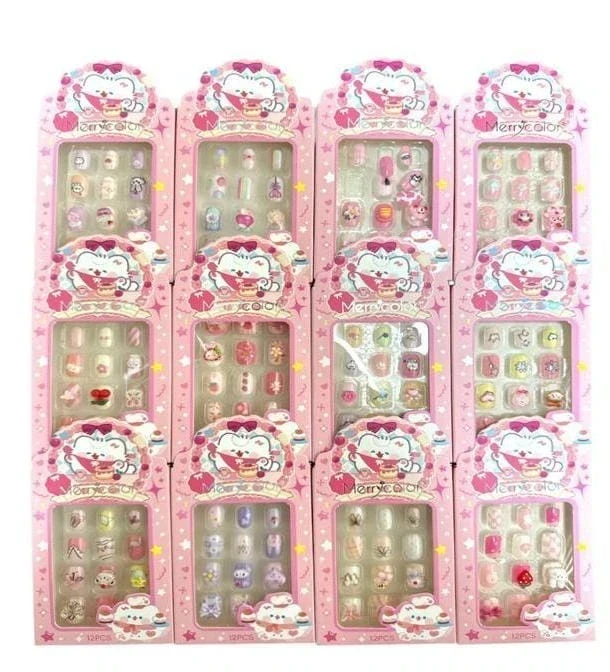 isabela caja de uñas press on decorada niña 22071