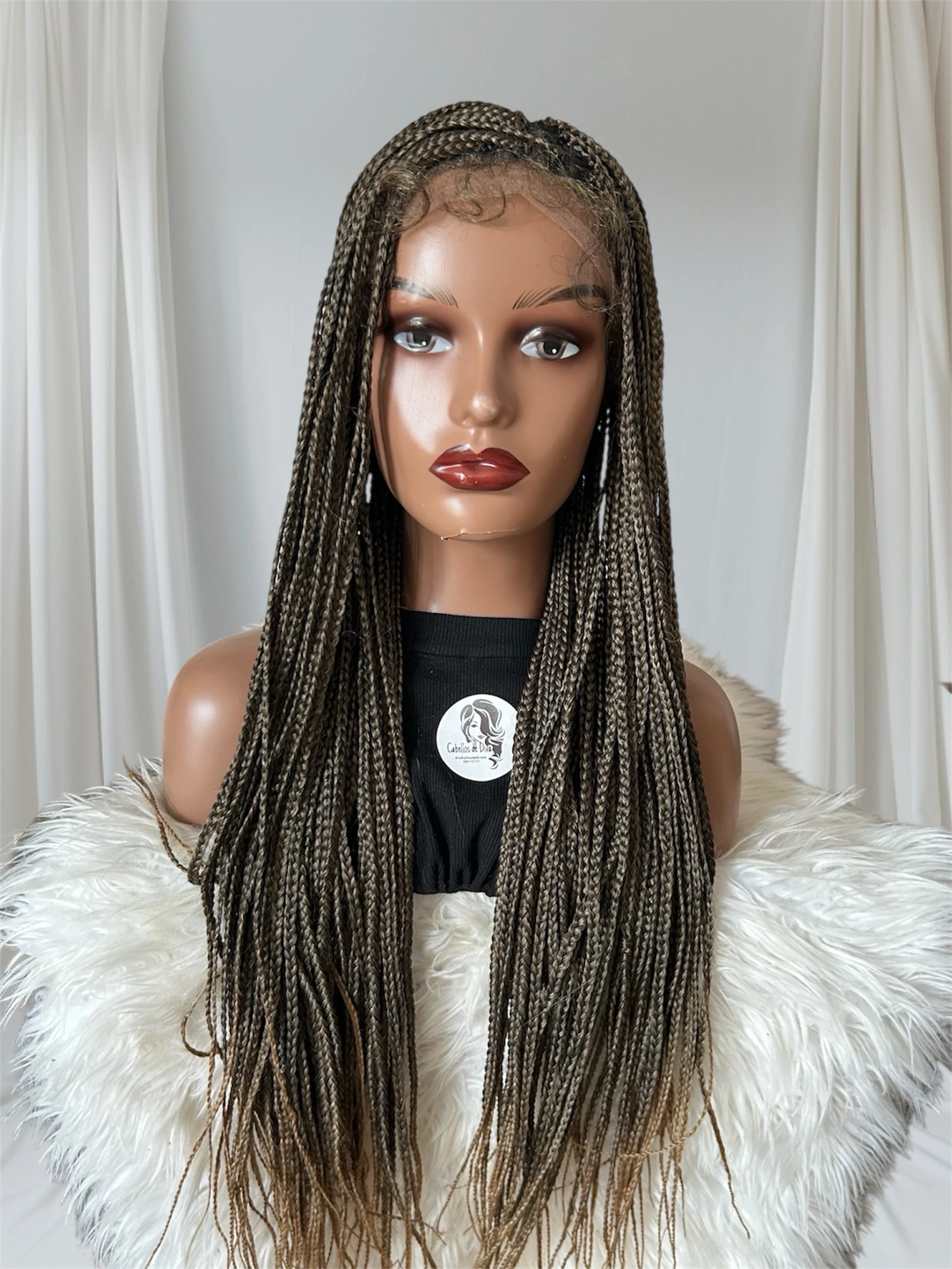 Peluca de trenzas chocolate 36”  4