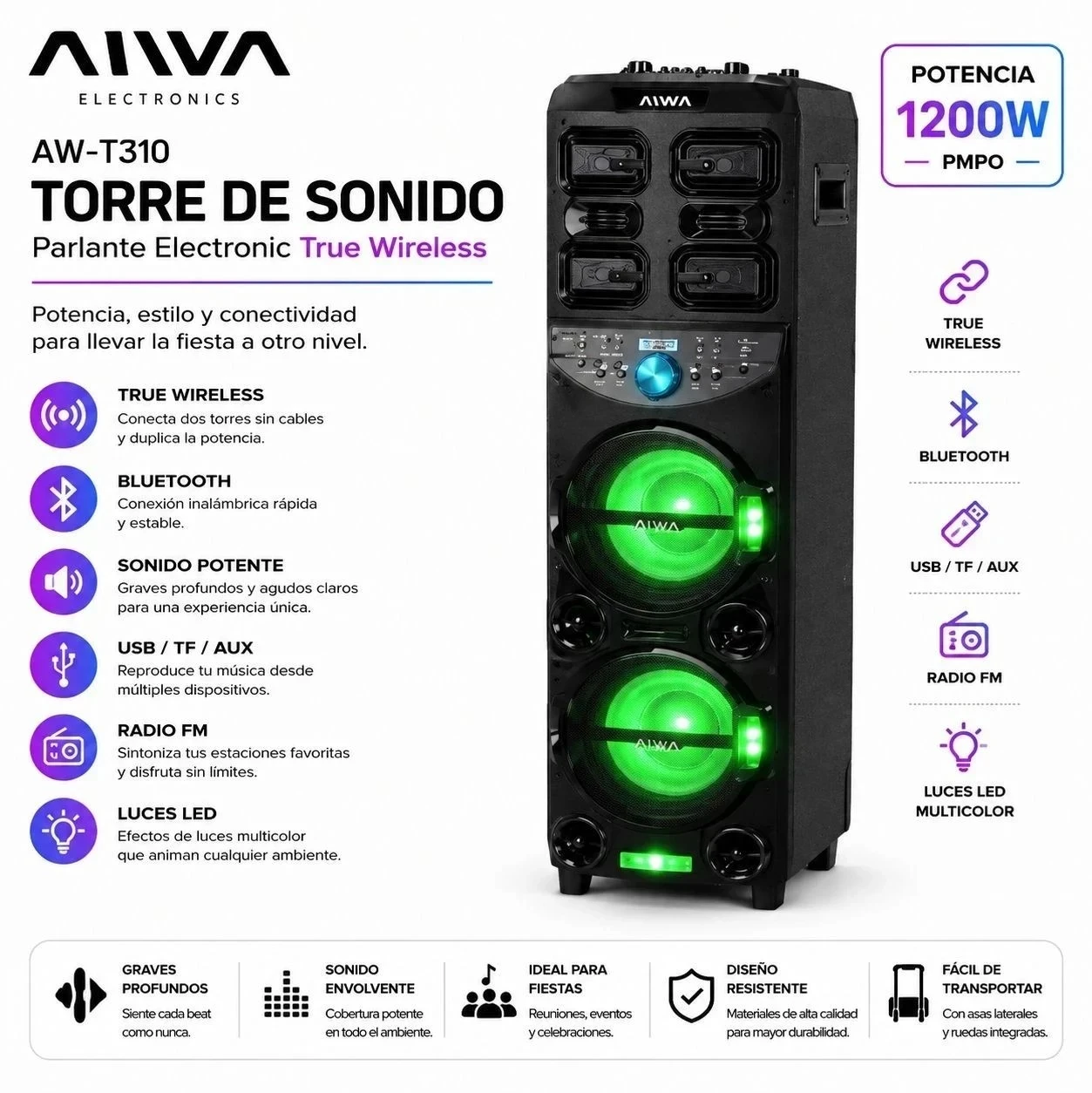 TORRE AIWA 15.000W PMPO AW-T310
