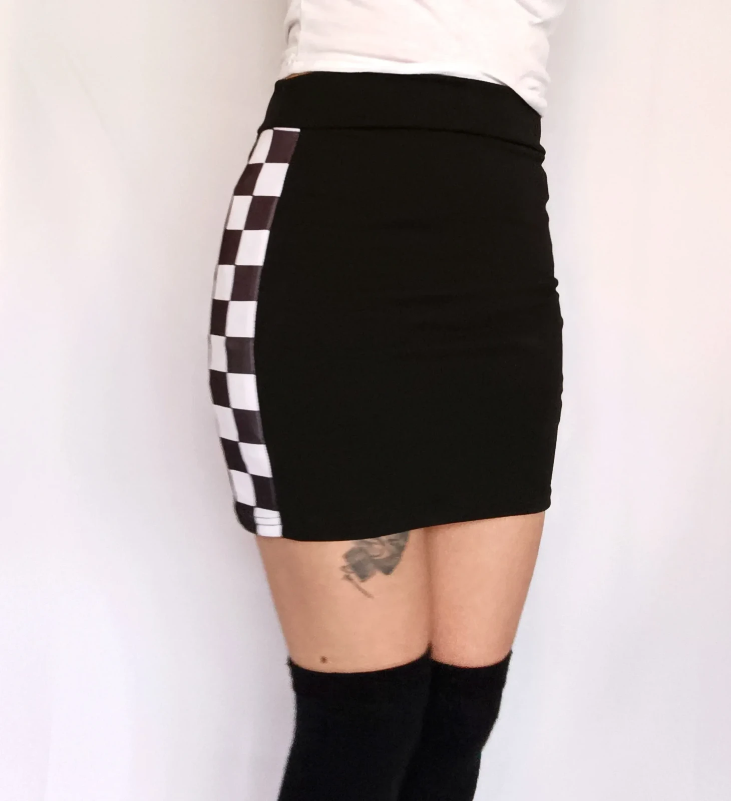 Falda licrada con cuadros 