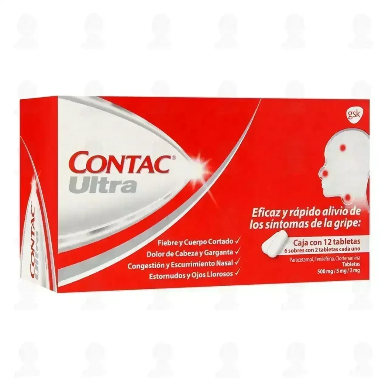 Contac Ultra Antigripal, 12 Tabletas.
