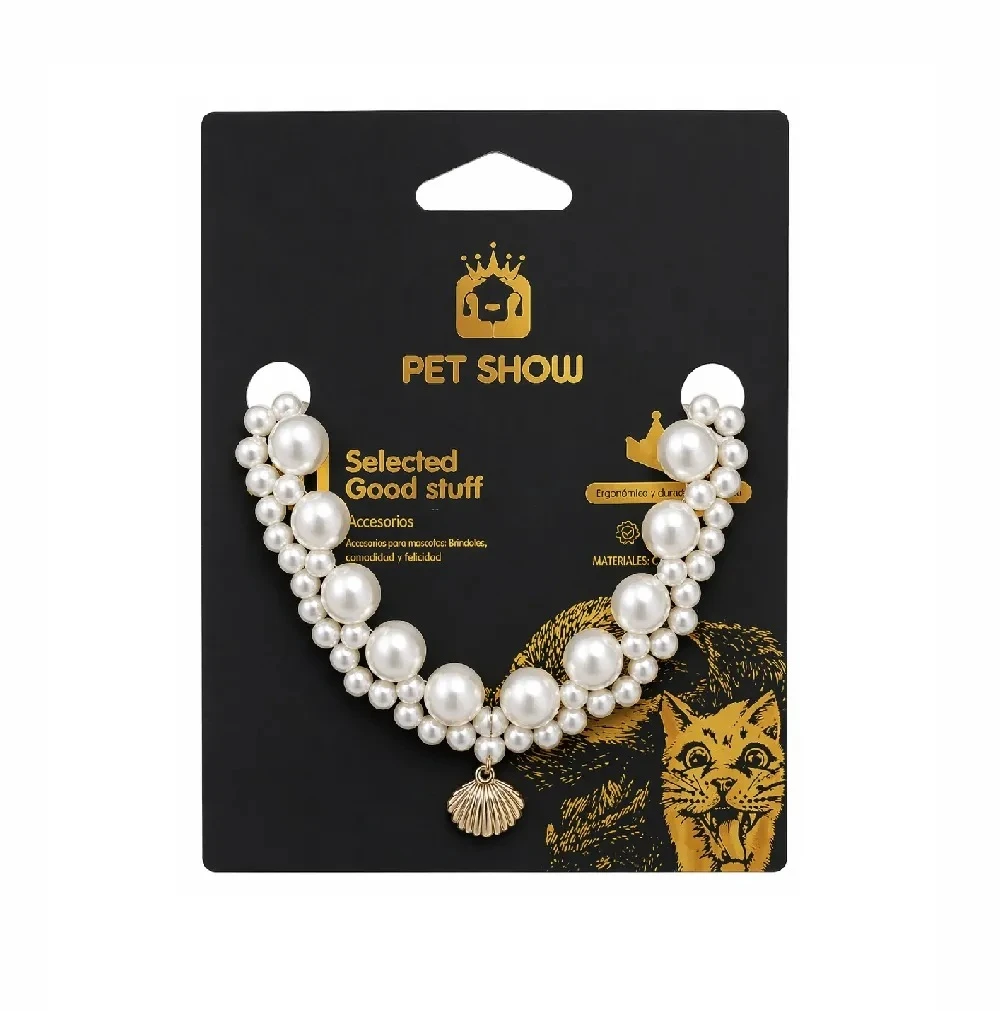 Collar De Perlas Para Mascotas Perros Y Gatos Talla S Regulable