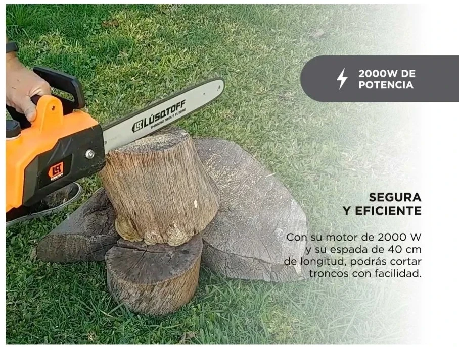 Electrosierra Motosierra Lusqtoff 2000W Espada 40Cm Profesional ESL2000-8 2