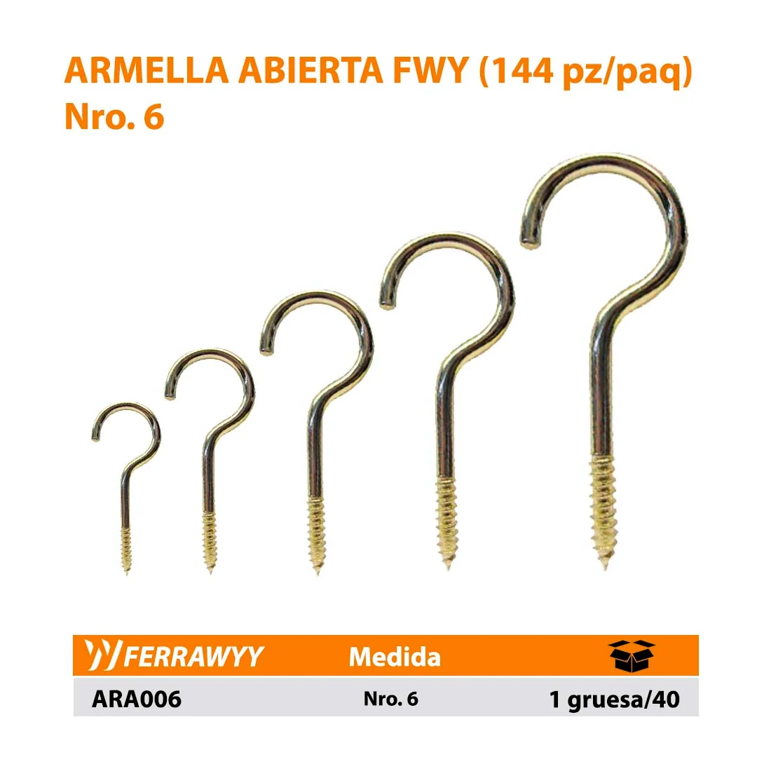 ARMELLA ABIERTA FWY (144 pz/paq) Nro. 6