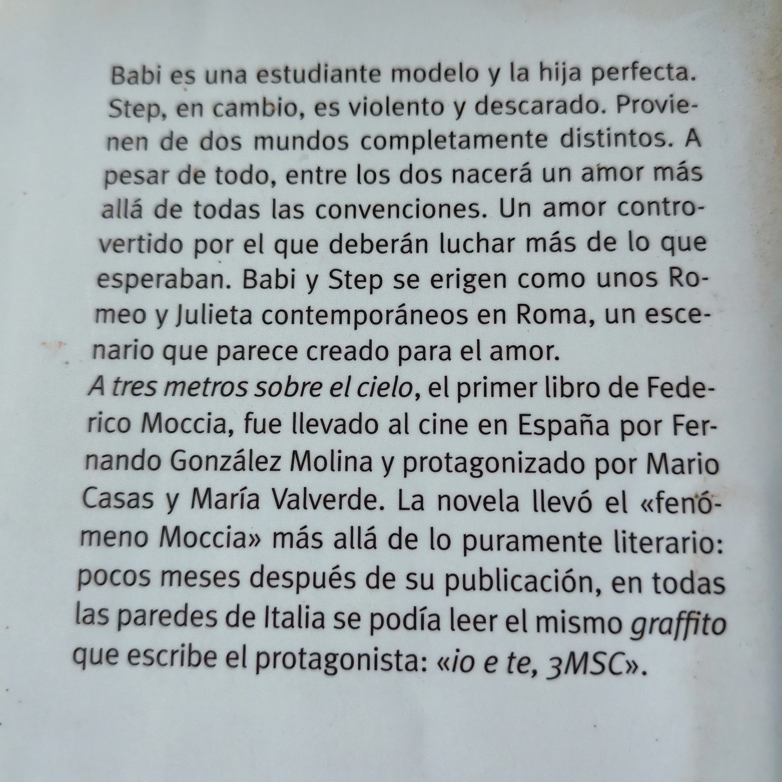 A tres metros sobre el cielo, Federico Moccia, usado 2