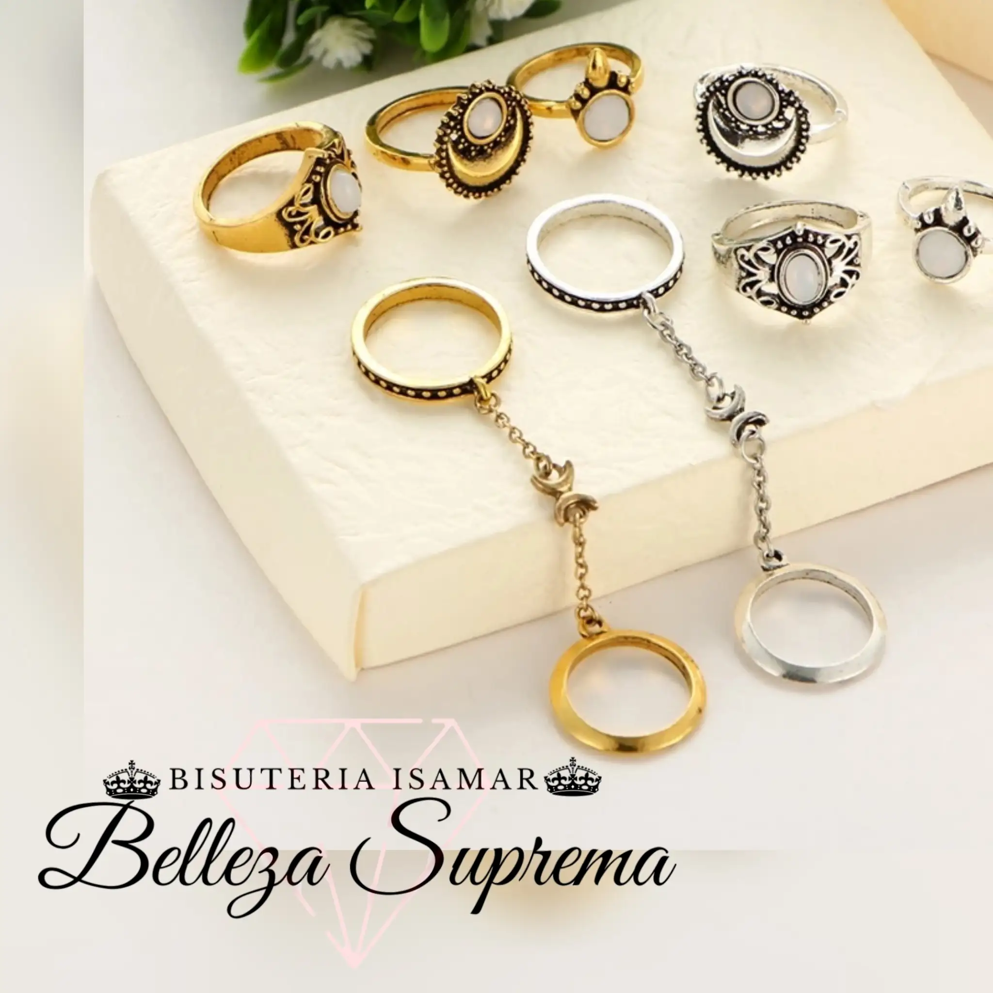 SET DE 4 ANILLOS EN PLATA QUEMADA 3