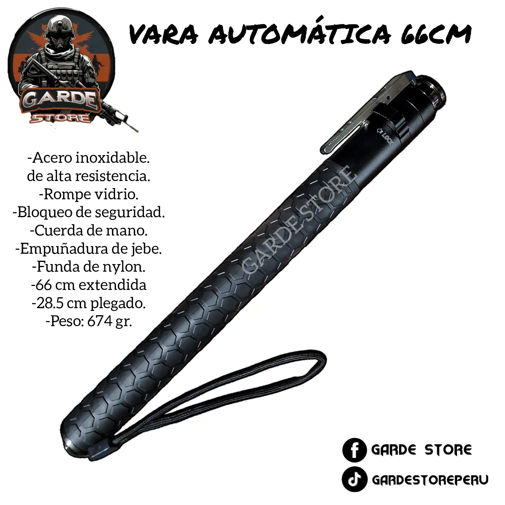 Vara retractil automático 66cm 2