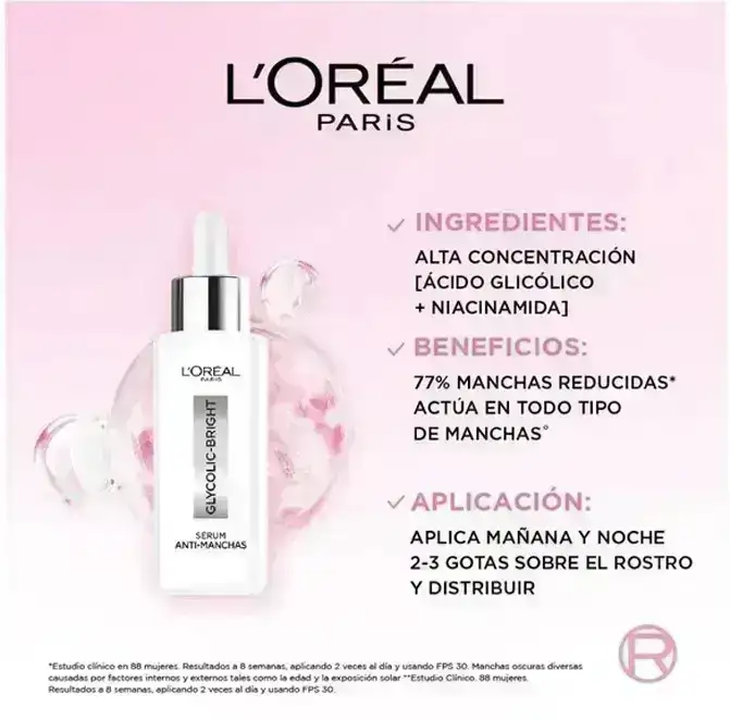 Sérum Antimanchas L'oreal Glycolic-Bright X 30Ml 3
