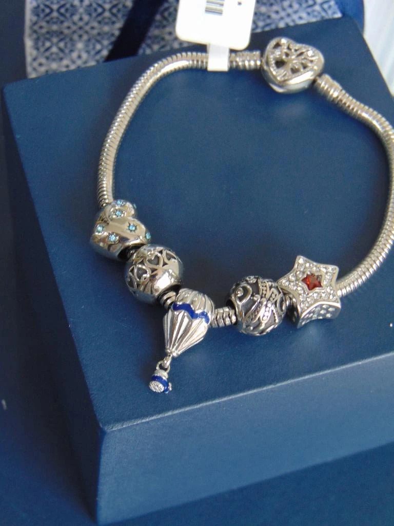 PULSERA ACERO PLATE TIPO PANDORA DESEOS