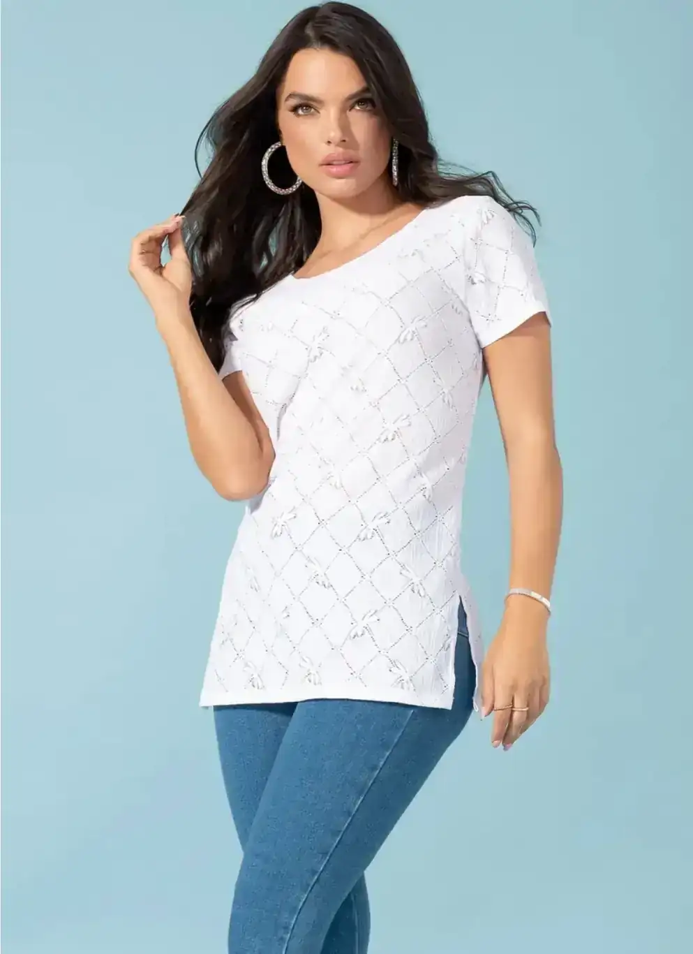 Camiseta en ojalillo