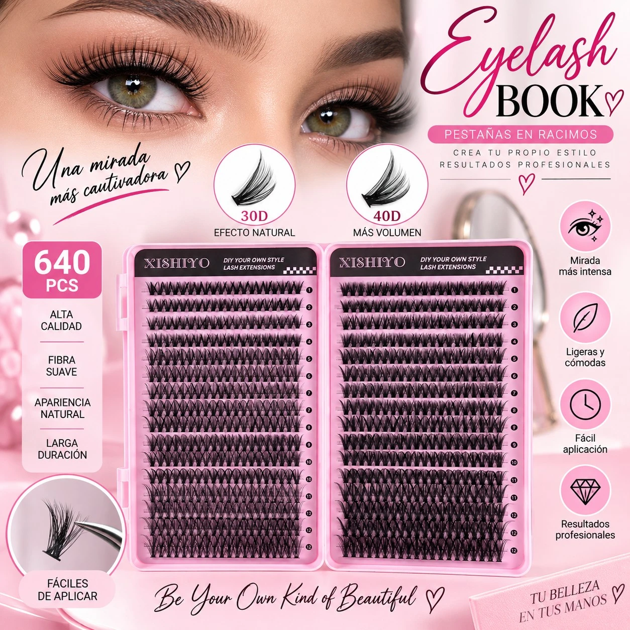 lumera libro de pestañas 30+40d x640pcs