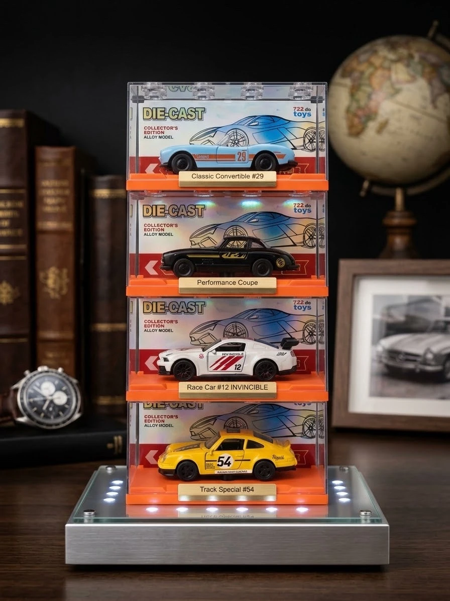 Auto de coleccion con estuche de acrilico. 4 modelos diferentes 