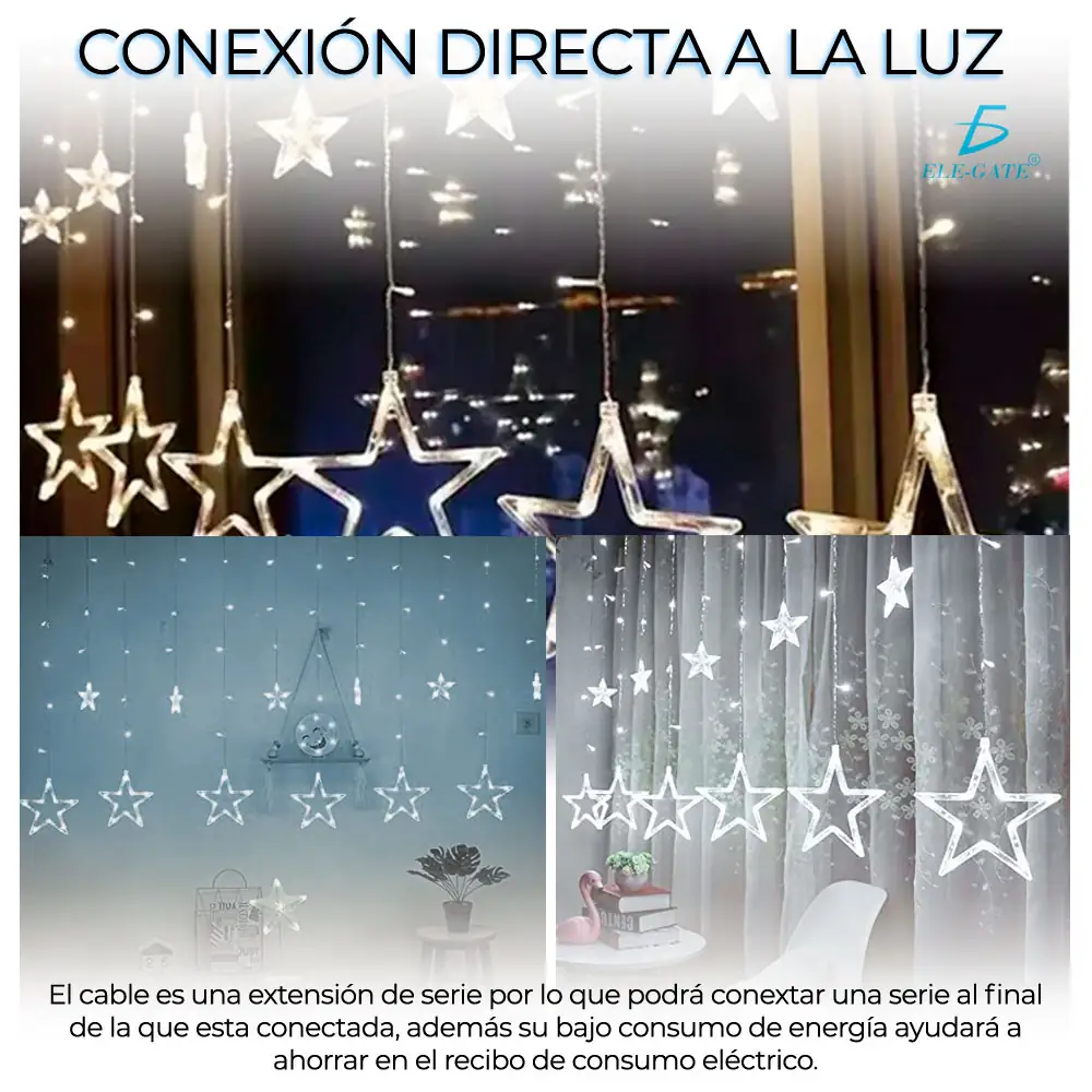 Cortina De Luz LED Estrellas 