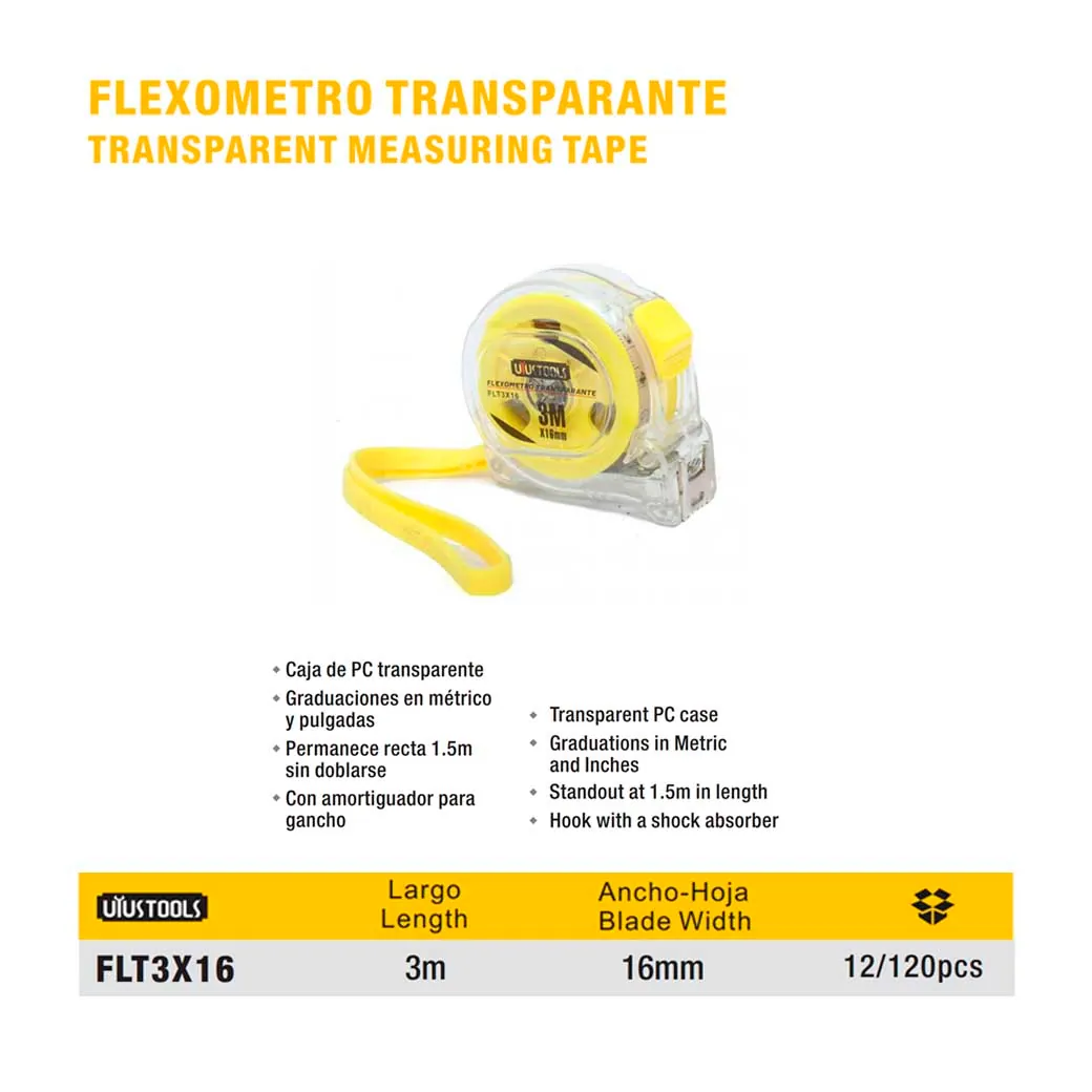 FLEXO transparente UYUST 3 M X 16mm