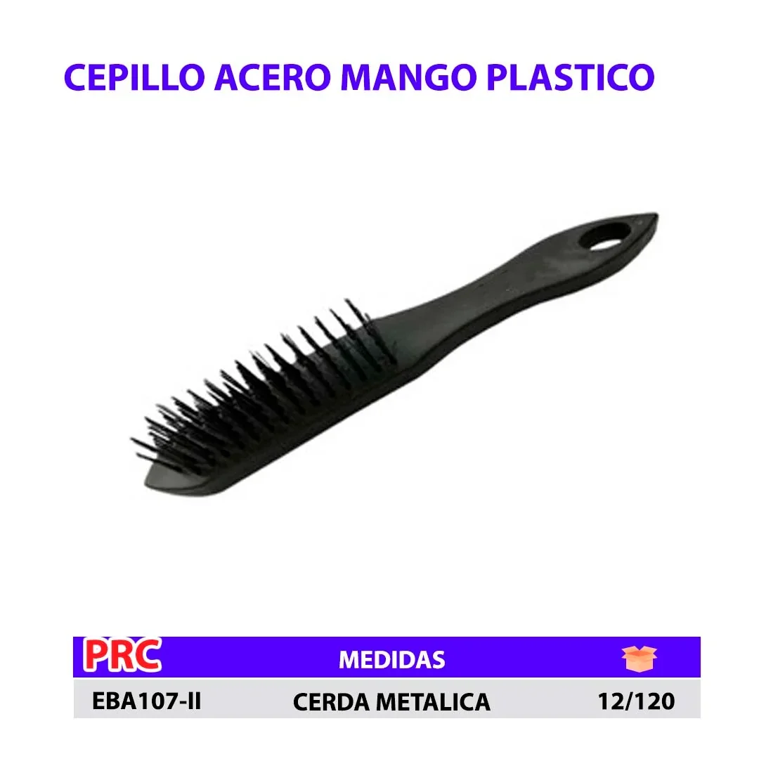CEPILLO ACERO MANGO PLASTICO ECO CERDA METALICA