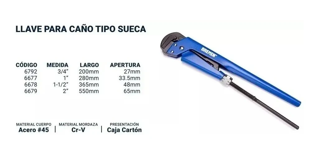 Llave Para Caño Stilson 2 Pulgadas Tipo 143 Bremen 6679 2