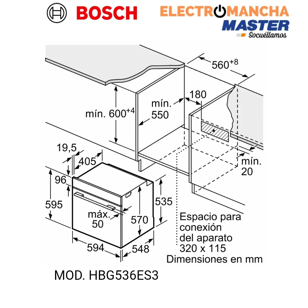 HORNO BOSCH HBG536ES3 INOX MULTIFUNCION A+ 4