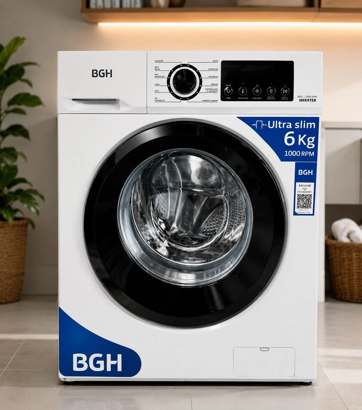 LAVARROPAS BGH 6KG INVERTER BLANCO 