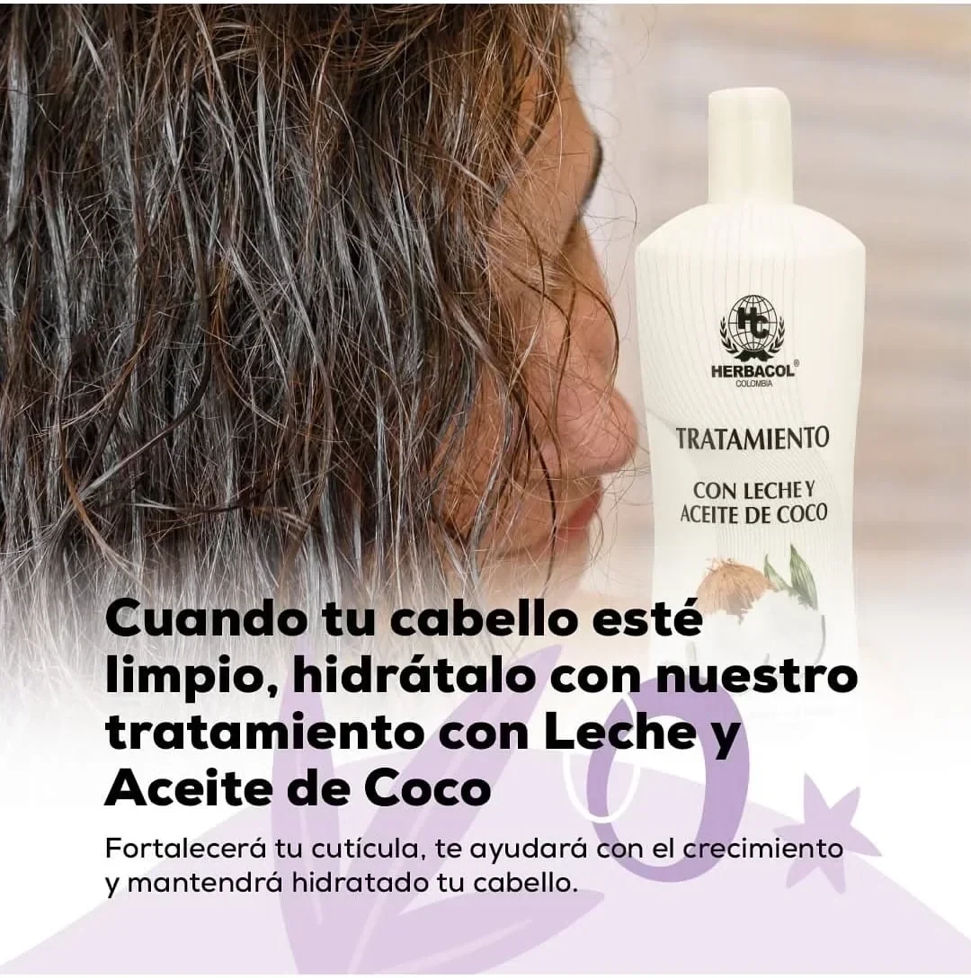herbacol tratamiento con leche aceite de coco x500 ml