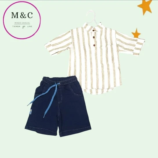 Conjunto T - CH cuello mao