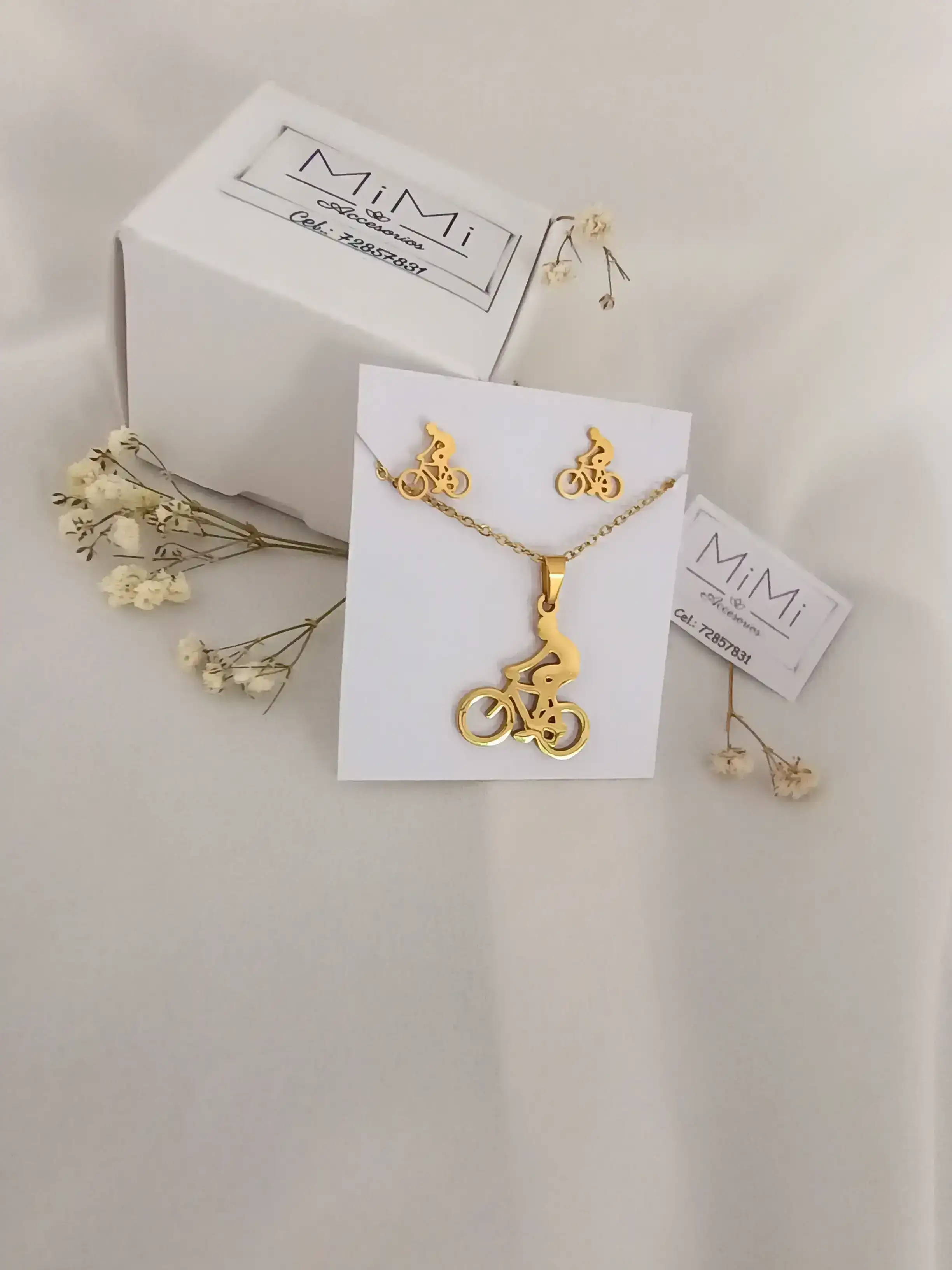 Juego de joyas en acero inoxidable ciclista