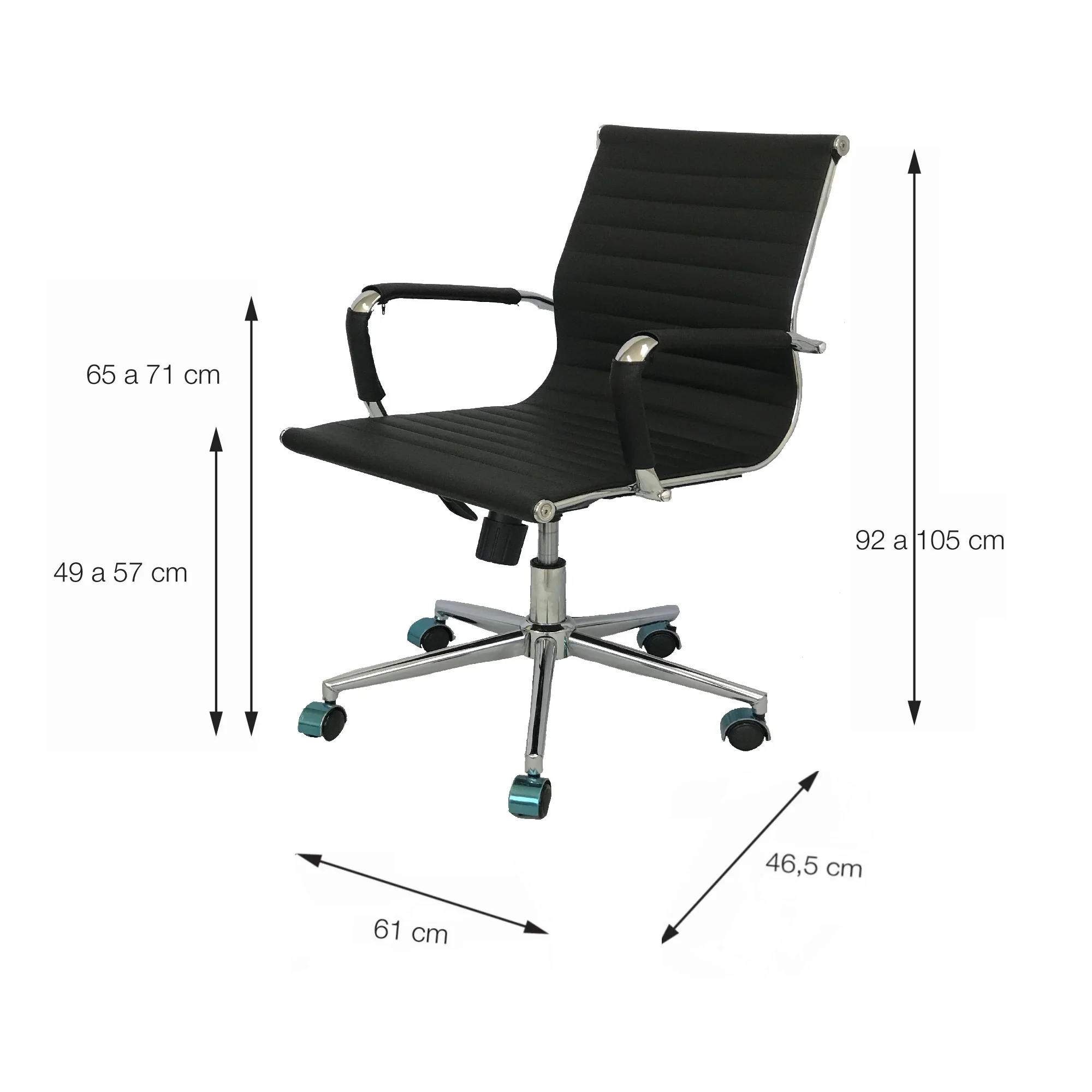 Silla oficina Gerencial Baja Negra 6