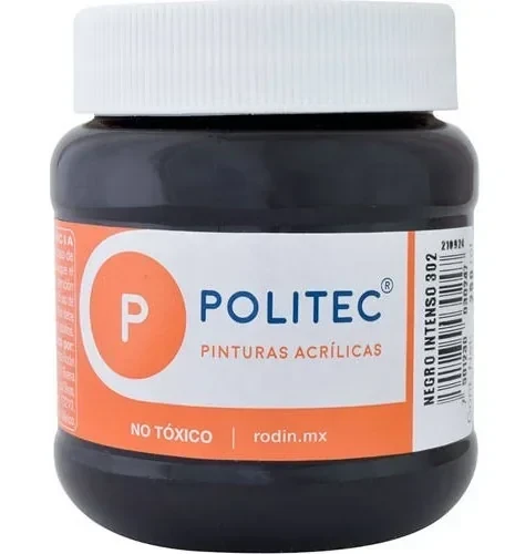 Politec pintura negro  frasco de 250 ml
