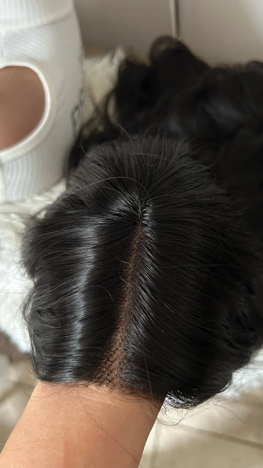 Peluca semi color castano osuro , frontal lace 2x1 de 26"  6