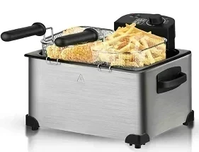 Freidora Doble De Acero Inoxidable 6 L