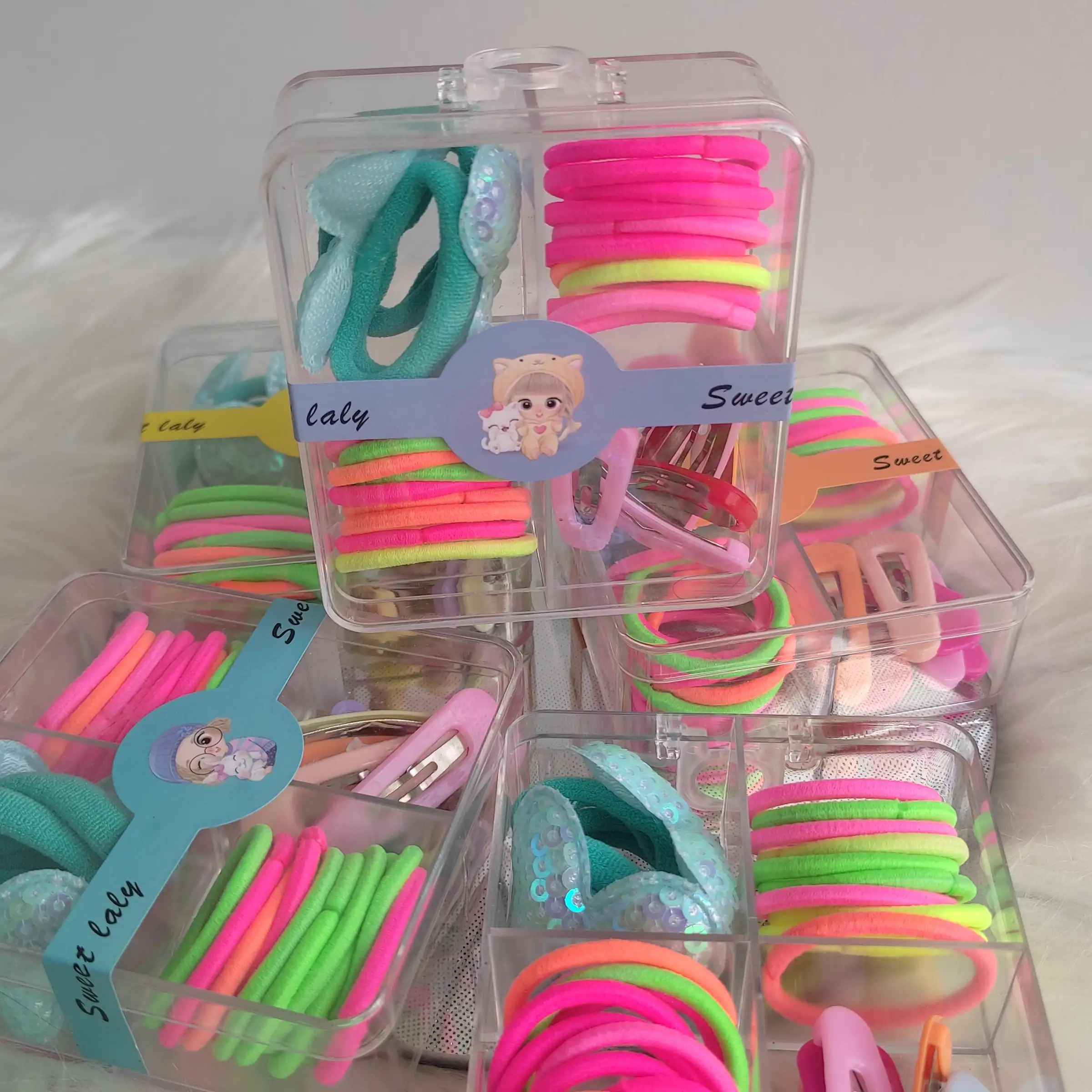 Paquetito ganchitos y moñitas colores