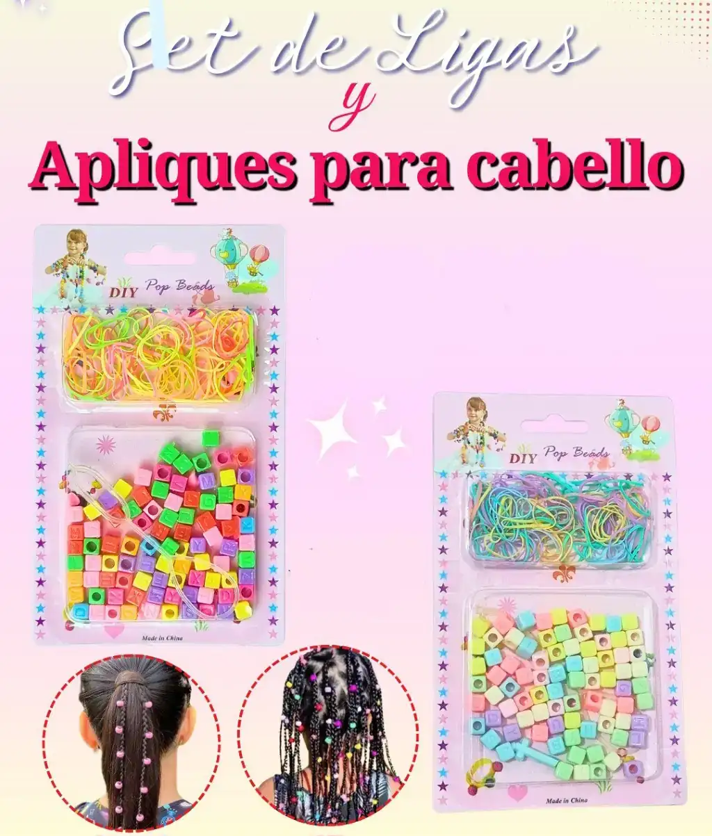 Set de Ligas y Apliques para el Cabello 2