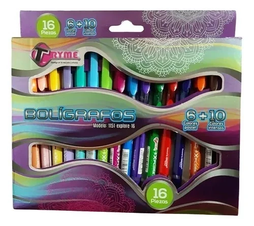 bolígrafos  tryme.c/16 colores