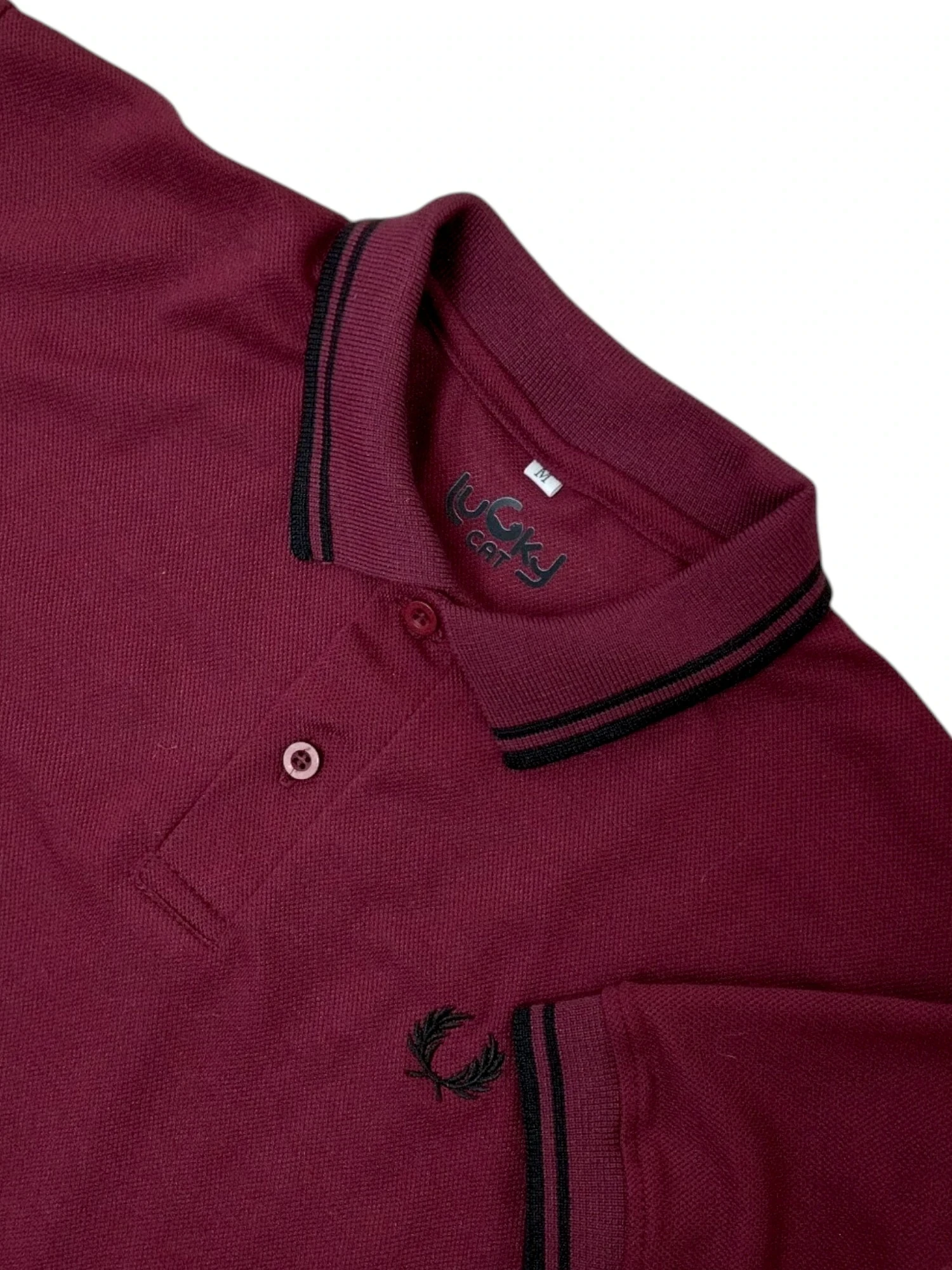 Camisa polo vinotinto con negro 